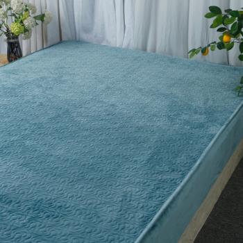 秋冬加絨加厚嬰芙絨嬰兒絨夾棉床笠1.5m/1.8米雙人保暖床墊保護罩