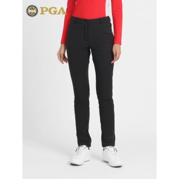 美國PGA高爾夫服裝女士秋冬棉褲加絨加厚褲子女裝保暖棉服長褲