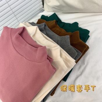 德絨保暖半高領發熱打底冬款T恤