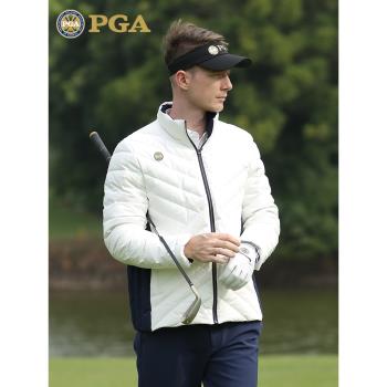 美國PGA 高爾夫羽絨服男士90%白鴨絨秋冬季長袖保暖外套男裝服裝