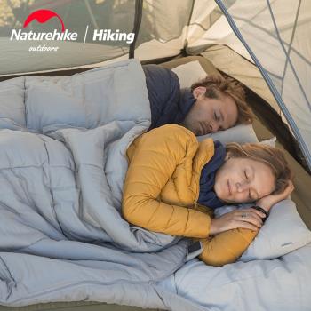 NH挪客雙人睡袋成人戶外露營便攜雙人帶枕睡袋秋冬保暖情侶棉睡袋