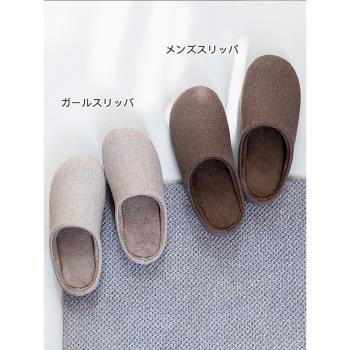 日式男女情侶冬季羊毛保暖棉拖鞋秋冬家用居家室內防滑靜音地板鞋