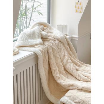 高克重牛奶絨毛毯冬季保暖雙層加厚單雙人毯子辦公室午睡沙發蓋毯