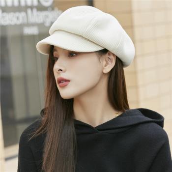 女燈芯絨貝雷八角加大休閑帽子