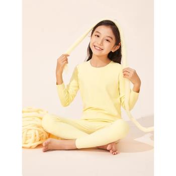 久歲伴女童本命年紅內衣套裝德絨中大童無痕秋衣秋褲12歲女孩兔年
