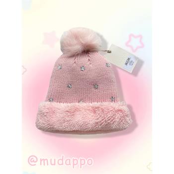 僅一批ins秋冬毛絨絨y2k可愛奶嗲女孩粉色毛球星星保暖針織毛線帽