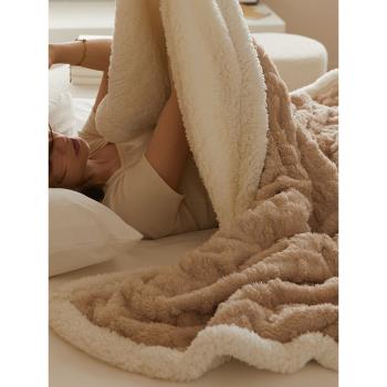 冬季加厚保暖珊瑚絨毯子雕花雙面絨羊羔絨毛毯單雙人休閑午睡蓋毯