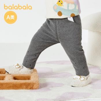 巴拉巴拉寶寶褲子女童打底褲加絨冬季嬰兒長褲加厚保暖精致印花潮