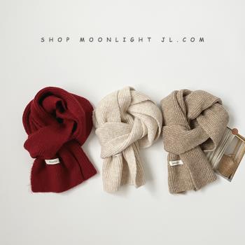 韓版ins風綿羊毛兒童圍巾針織秋冬季保暖防風男女孩寶寶嬰兒圍脖