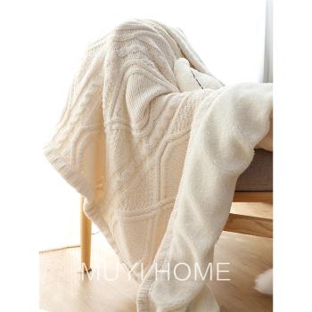 秋冬加厚保暖白色雪尼爾蓋毯加絨毛毯沙發毯子臥室雙人蓋被休閑毯