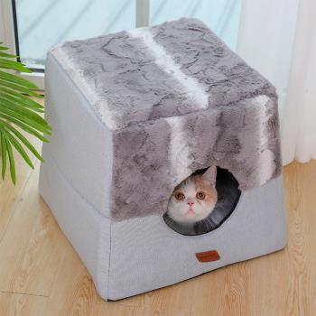 貓窩封閉式貓屋貓床冬季保暖貓墊子用品房子四季通用貓帳篷可拆洗