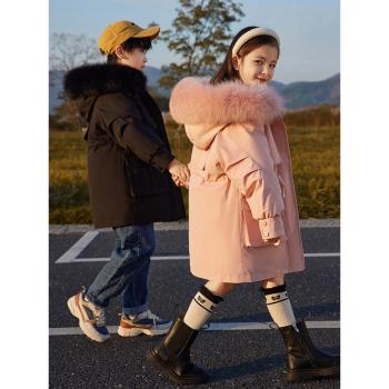 3QR中長款加厚防風兒童羽絨服