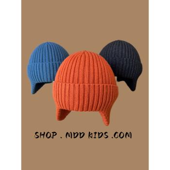 日系兒童帽子秋冬季護耳帽寶寶針織瓜皮帽男女童時尚保暖毛線帽潮