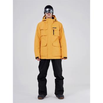 2023新款工裝滑雪服男款套裝單雙板冬季加厚保暖防風防水滑雪衣褲