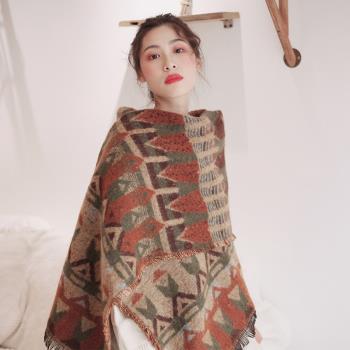新疆西藏旅行森系女冬季加厚圍巾