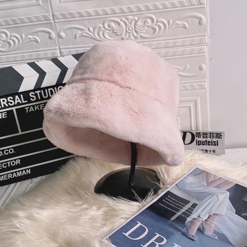 新品海寧皮草帽子女冬季獺兔毛漁夫帽加厚保暖盆帽禮帽可調節真毛