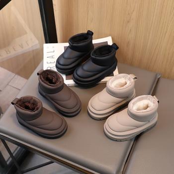兒童面包雪地靴2023冬季新款童鞋加絨保暖防水男童女童大棉靴子潮