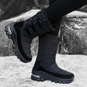 戶外雪地靴氣墊鞋大棉鞋女東北加厚冬季防滑防水中筒靴保暖滑雪鞋
