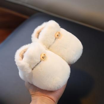 秋冬季毛絨寶寶保暖防掉嬰兒鞋