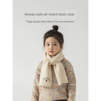 韓系兒童圍巾秋冬女童圍脖寶寶羊毛護脖冬天時尚男童針織毛線保暖