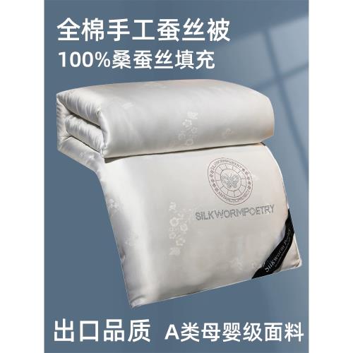 出口蠶絲被桑蠶絲夏涼被全棉二合一字母被空調被加厚保暖被子被芯