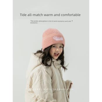 韓系兒童帽子女孩秋冬寶寶毛線帽男童女童針織帽護耳套頭保暖冬季
