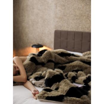 Zijpe~高級都市風阿爾坦時尚皮草毯毛毯單人加厚保暖午睡毯披肩毯