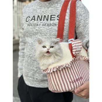 貓包秋冬寵物單肩包小型狗外出短絨保暖舒適防應激便攜式手提包包