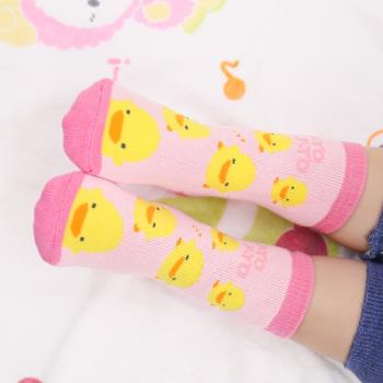 黃色小鴨春秋冬寶寶防滑嬰兒襪子