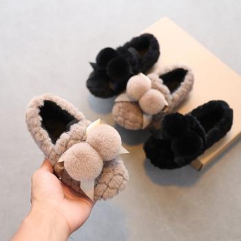 兒童2-3歲外穿寶寶加絨保暖冬鞋