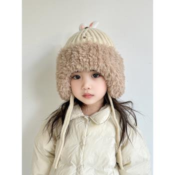 兒童帽冬季寶寶毛線帽子小女孩防風護耳帽女童加厚保暖可愛超萌帽