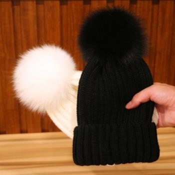 超大兒童冬季加厚羊毛線套頭帽子