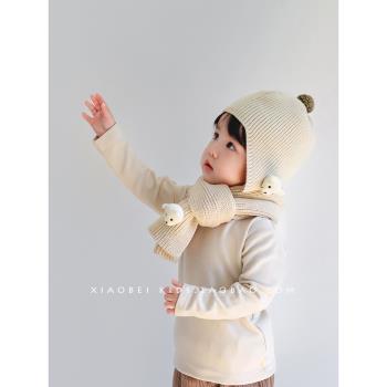 圍巾套裝寶寶秋冬季保暖兒童帽子