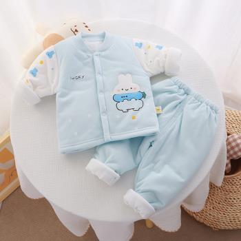 嬰兒秋冬小寶寶分體式兩件套棉衣