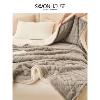 冬季加厚雙面絨牛奶絨沙發蓋毯珊瑚絨保暖辦公室午休毯床上用毛毯