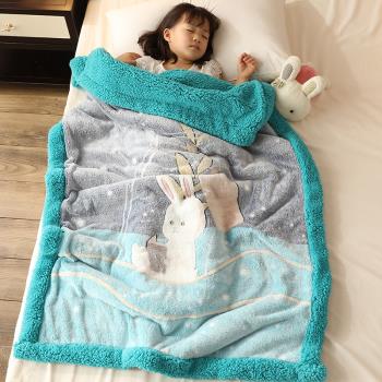 珊瑚毛毯子雙層兒童午睡牛奶法蘭絨毯小被子嬰兒寶寶加厚保暖冬季