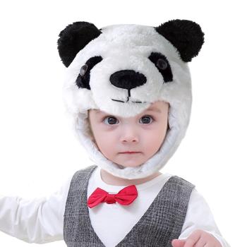 可愛熊貓頭造型保暖帽子