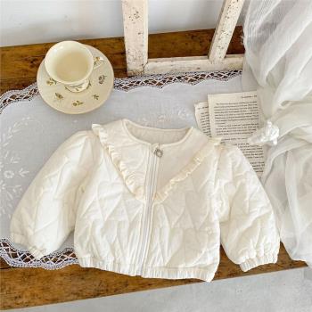 韓版女寶寶冬裝夾棉加絨棉衣嬰兒公主禮服外套冬季外出服保暖上衣