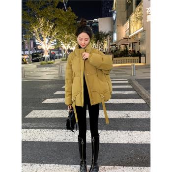 短款羽絨服女2023冬季新款立領設計感時尚大碼加厚保暖白鴨絨外套