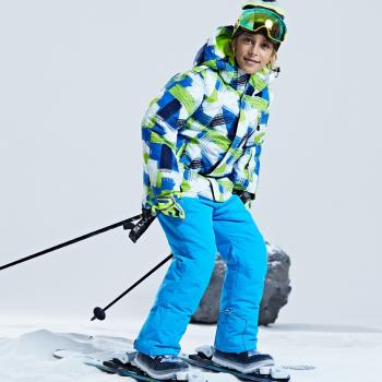 酷洛星2023戶外兒童滑雪服保暖加厚防風防水抗寒零下30度男女套裝