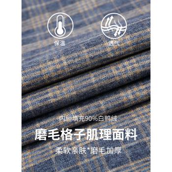 老人頭保暖羽絨冬季長袖加厚襯衫