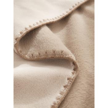 羅蘭家紡高級感水貂絨保暖雙人沙發蓋毯午睡毯床尾毯純色輕奢披毯