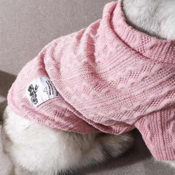 貓咪冬季衣服幼貓外出專用保暖毛衣圓領套頭舒適貼標兩腳衣針織衫