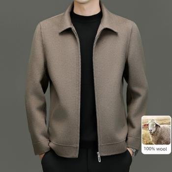重磅推薦 澳洲全羊毛雙面呢夾克 秋冬休閑短款羊毛夾克毛呢外套男
