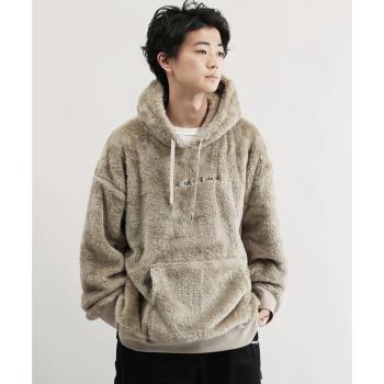 潮牌小眾珊瑚絨保暖寬松連帽衛衣
