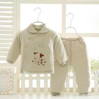 新生兒男女寶寶加厚保暖套裝彩棉