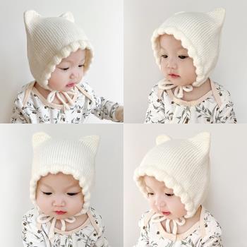 女寶寶拍照針織毛線洋氣嬰兒帽子