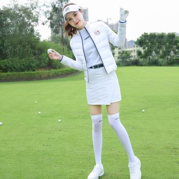 秋冬ZG6高爾夫女裝服裝女防風白色夾棉短裙保暖女羽絨服短款外套