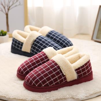 冬季家居家用室內兒童棉拖鞋女包跟冬天男防滑毛毛絨保暖月子棉鞋