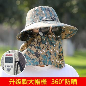 夏季釣魚防曬頭套面罩男士護臉防風騎行防紫外線全臉遮陽護頸戶外